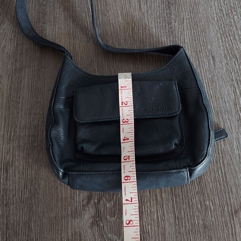Fossil Vintge Y2K Black Leather Shoulder Bag Flap Pocket - Picture 10 of 11